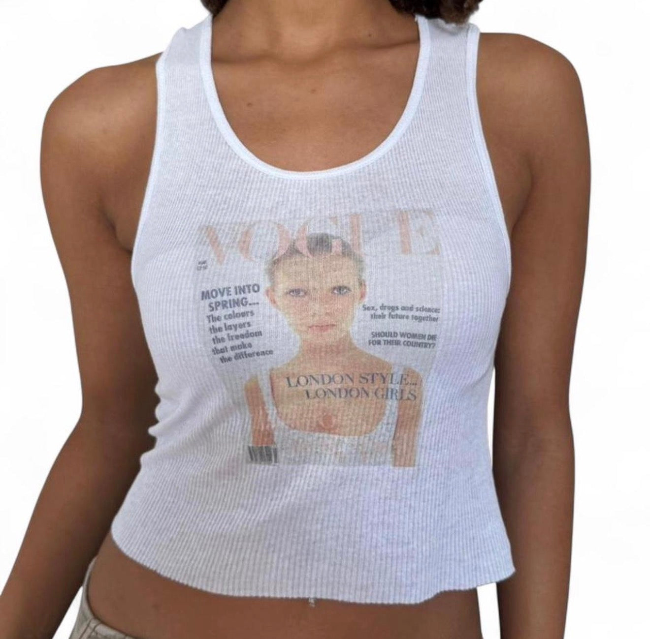Magazine Ribbed Tank