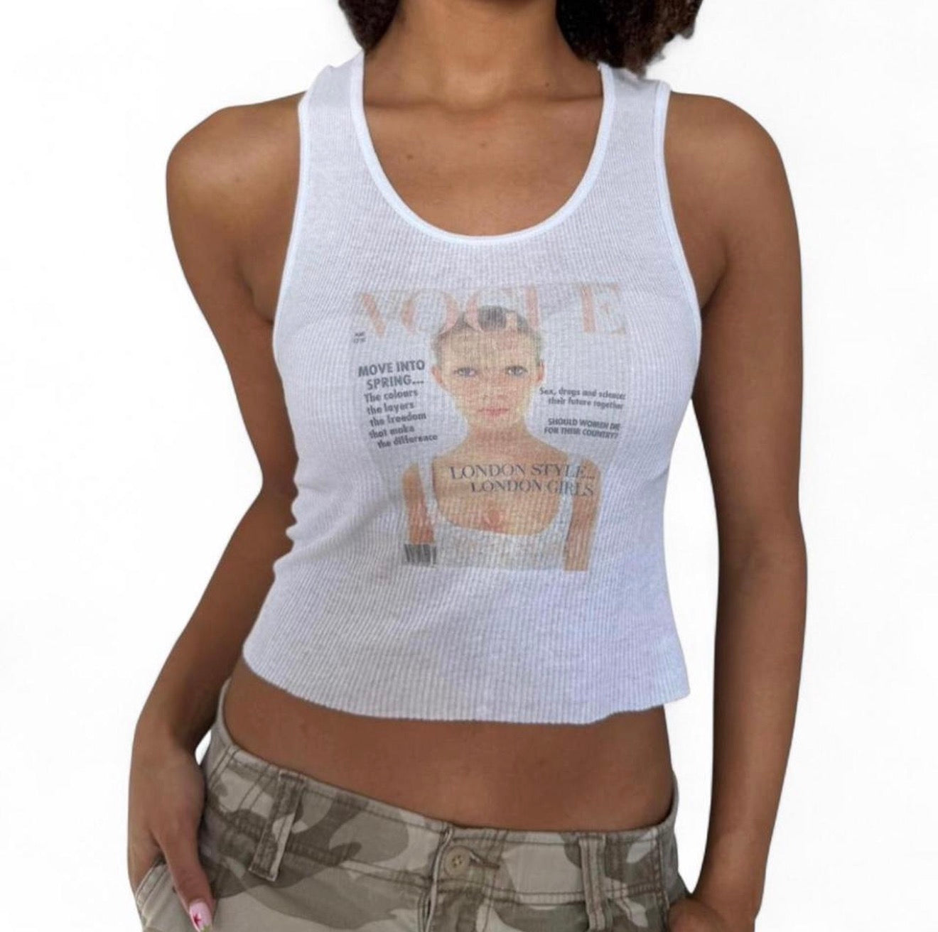 Magazine Ribbed Tank